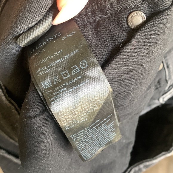 All Saints Grace skinny jeans dark gray black wash ankle zipper on back size 29 - Picture 7 of 10